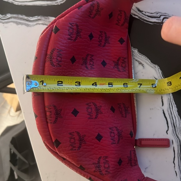 MCM Visetos Belt Bag Candy Red Like New - Picture 9 of 9